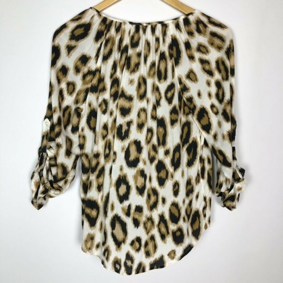 Old Navy Leopard Print 3/4 Sleeve Blouse - Picture 6 of 6